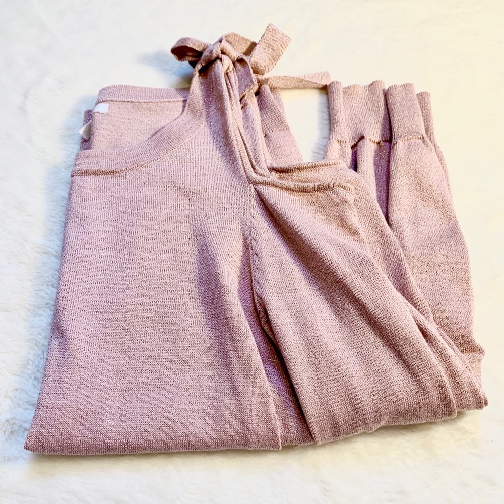 Pink Open Shoulder Long Sleeve
